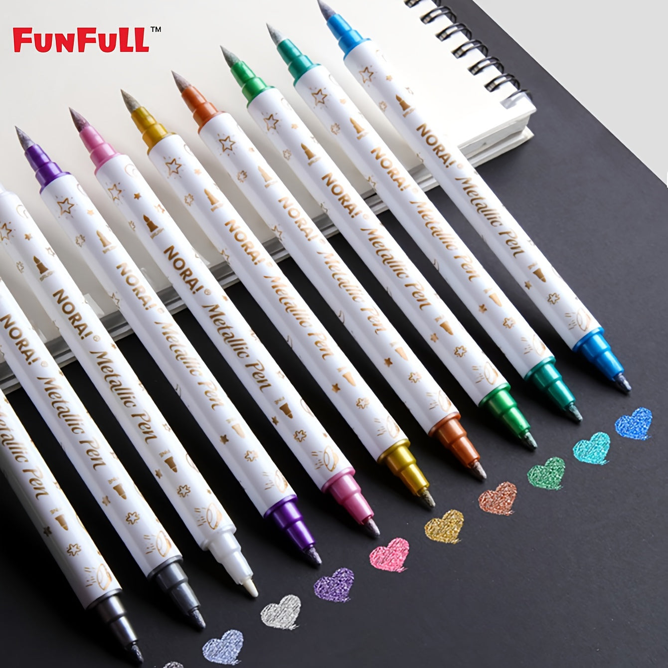 10pcs Metallic Glitter  Doppel Marker