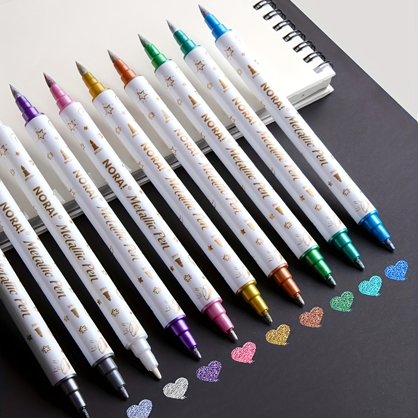 10pcs Metallic Glitter  Doppel Marker