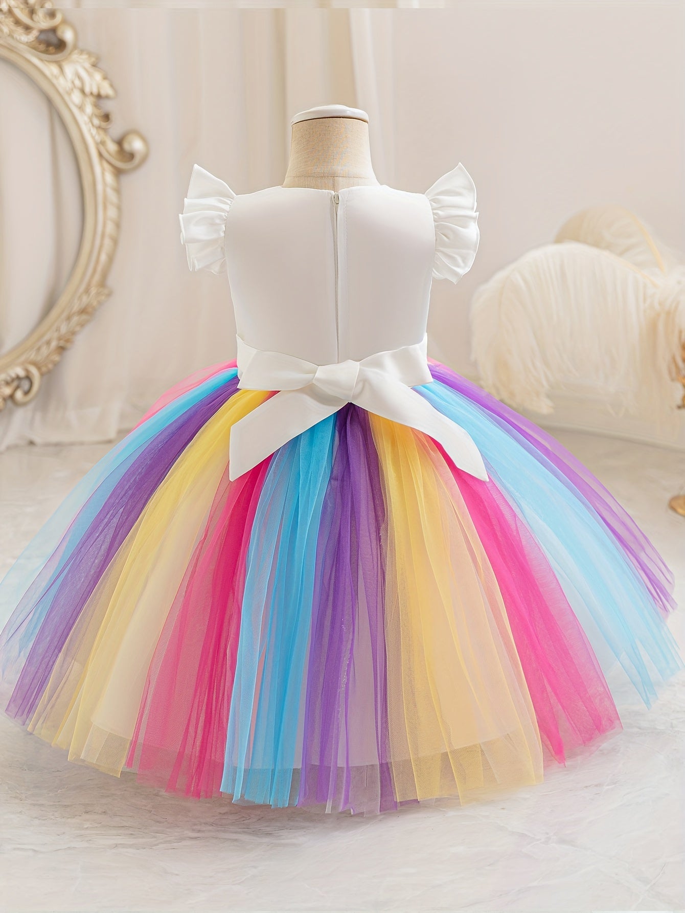 Einhorn Kleid - Regenbogen-Tüll