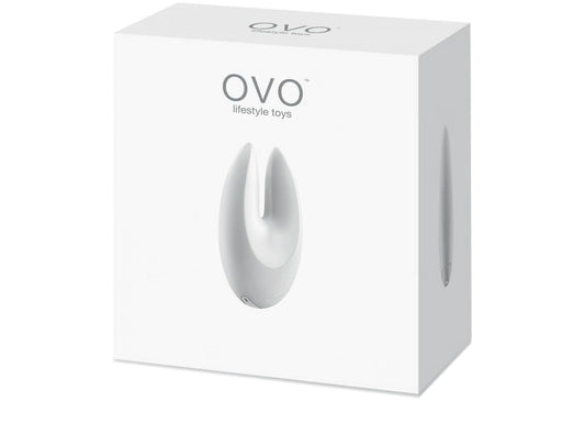 Ovo S4 Silicone Rechargeable Dual Vibe Lay On Massager Waterproof, White